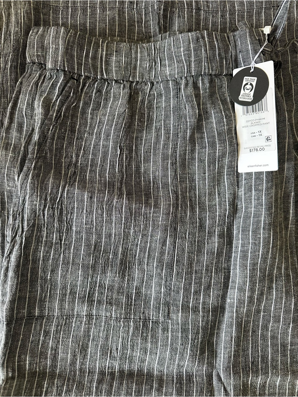 EILEEN FISHER SUPER NOVA CROP PANTS (TENCEL) 100% Bio Leiden. Washed Black. S-1X - Picture 5 of 6